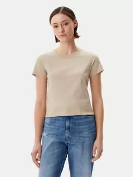 Футболка обычного кроя Logo J20J225540 Calvin Klein Jeans, бежевый
