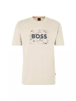 Футболка обычного кроя Logo Space 50539186 Boss, бежевый