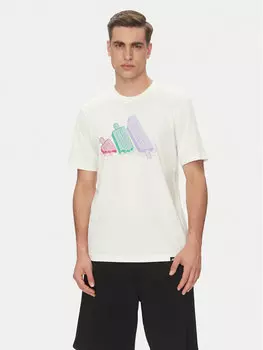 Футболка обычного кроя Lounge Ice Graphic JJ4020 Adidas, белый