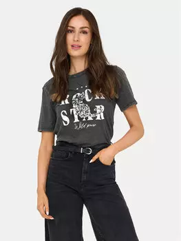 Футболка обычного кроя Lucy 15346786 Only, серый