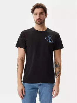 Футболка обычного кроя Meta Monogram J30J325498 Calvin Klein Jeans, черный