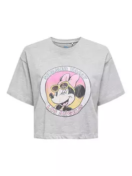 Футболка обычного кроя Mickey Minnie 15348126 Only, серый