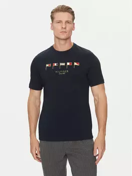 Футболка обычного кроя Multi Flags MW0MW38616 Tommy Hilfiger, синий