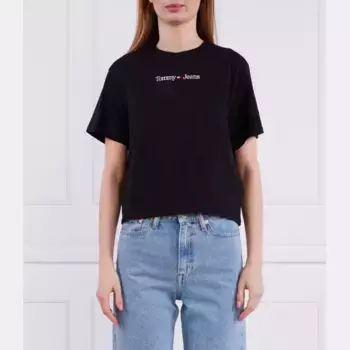 Футболка обычного кроя с линейными засечками Tommy Hilfiger, черный