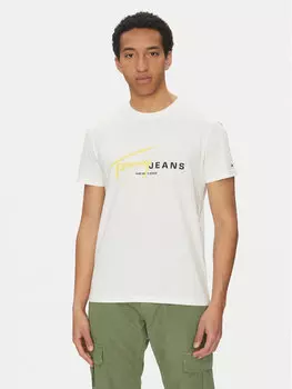 Футболка обычного кроя Signature Dna DM0DM20817 Tommy Jeans, белый