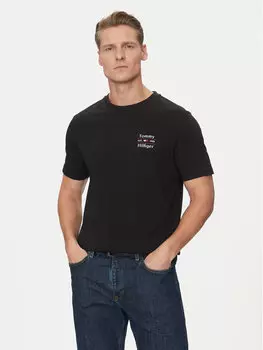 Футболка обычного кроя Stack MW0MW38622 Tommy Hilfiger, черный