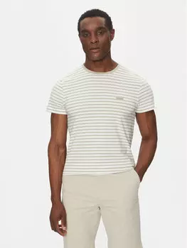 Футболка обычного кроя Stretch Slim Stripe T-Shirt K10K114177 Calvin Klein, белый