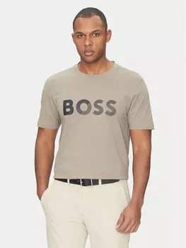 Футболка обычного кроя Tape Logo 50530990 Boss, зеленый