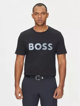 Футболка обычного кроя Tape Logo 50530990 Boss, синий