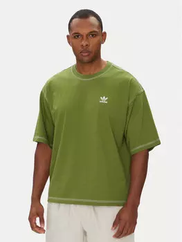 Футболка обычного кроя Trefoil Essentials JX5245 Adidas, зеленый