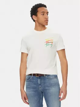 Футболка обычного кроя Twisted Signature DM0DM20771 Tommy Jeans, белый