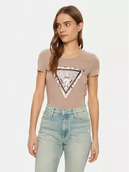 Футболка обычного кроя W5RI22 J1314 Guess, коричневый