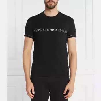 Футболка обычного кроя в стиле домашней одежды Emporio Armani, черный