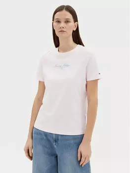 Футболка обычного кроя WW0WW45428 Tommy Hilfiger, розовый