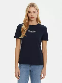 Футболка обычного кроя WW0WW45428 Tommy Hilfiger, синий