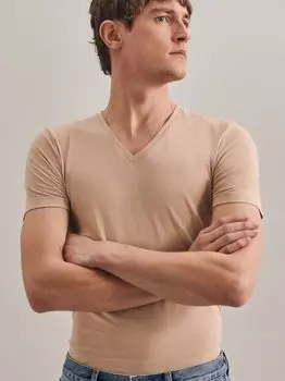 Футболка однотонная Seidensticker, коричневый