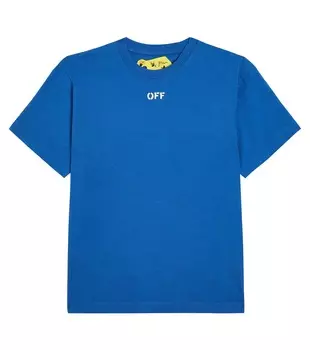 Футболка off stamp из хлопкового джерси Off-White Kids, синий