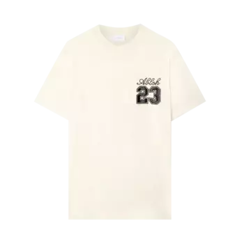 Футболка Off-White 23 Logo Slim Short-Sleeve 'Angora/Black', черный