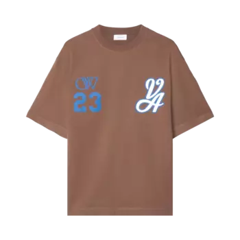 Футболка Off-White 23 Varsity Skate Long-Sleeve 'Rain Drum', коричневый