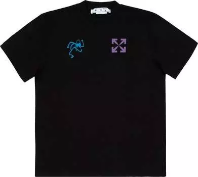 Футболка Off-White 90s Liquid Over Short-Sleeve Tee 'Black/Blue', черный