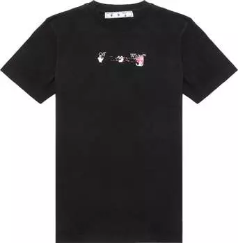 Футболка Off-White Acrylic Arrow Short-Sleeve Slim Tee 'Black/Fuchsia', черный