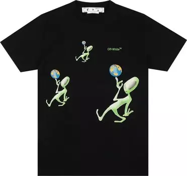 Футболка Off-White Alien Arrow Over Short-Sleeve Tee 'Black/Green', черный