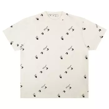 Футболка Off-White Allover Logo T-Shirt 'White', белый