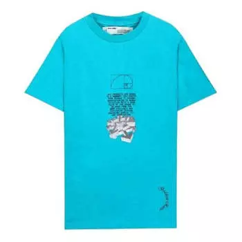 Футболка OFF-WHITE Alphabet Printing Short Sleeve Blue, мультиколор