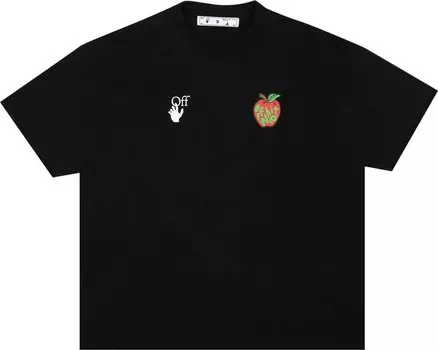 Футболка Off-White Apple Over Tee 'Black/Red', черный