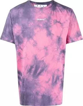 Футболка Off-White Arrow Tie Dye Slim Short-Sleeve Tee 'Fuschia/White', розовый