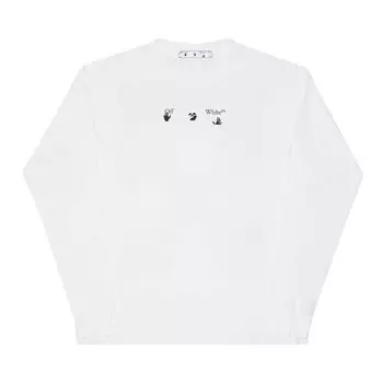 Футболка Off-White Blue Marker Double Sleeve Tee 'White/Blue', белый
