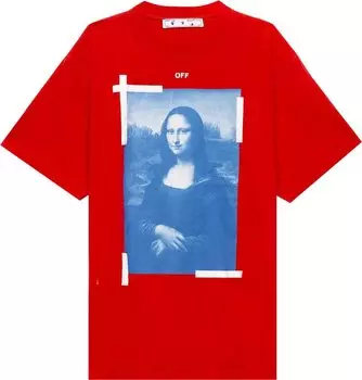 Футболка Off-White Blue Monalisa Over Tee 'Fiery Red', красный
