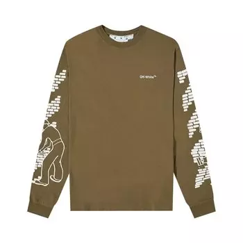Футболка Off-White Bricks Skate Long-Sleeve Tee, зеленый