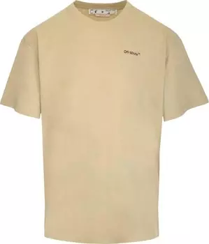 Футболка Off-White Caravaggio Arrow Over Tee 'Dark Sand/Black', загар