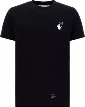 Футболка Off-White Caravaggio Arrow Short-Sleeve Slim Tee 'Black/White', черный