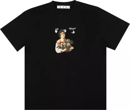 Футболка Off-White Caravaggio Boy Over Tee 'Black/White', черный