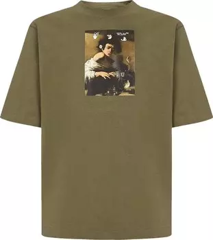Футболка Off-White Caravaggio Boy Short-Sleeve Skate Tee 'Green/Multicolor', зеленый