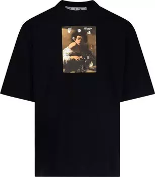 Футболка Off-White Caravaggio Boy Skate Tee 'Black/Multicolor', черный