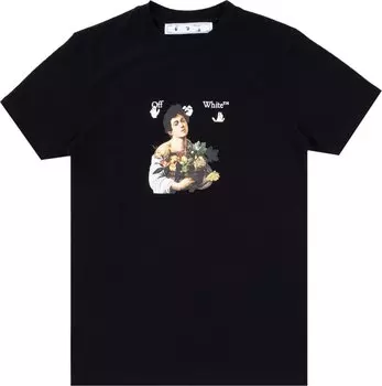 Футболка Off-White Caravaggio Boy Slim Tee 'Black/White', черный
