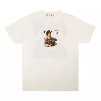Футболка Off-White Caravaggio Boy Slim Tee 'White/Black', белый