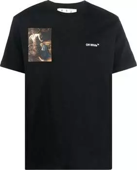 Футболка Off-White Caravaggio Lute Slim Short-Sleeve Tee 'Black/White', черный