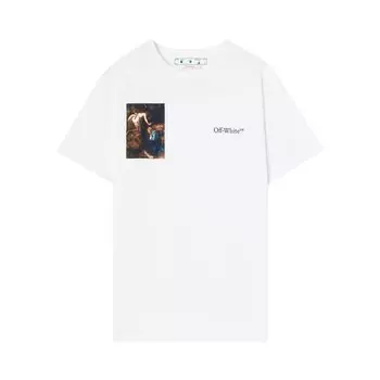 Футболка Off-White Caravaggio Lute Slim Tee 'White/Black', белый