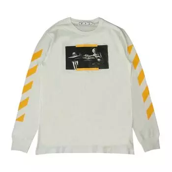 Футболка Off-White Caravaggio Painting Print Long-Sleeve Tee 'White/Yellow', белый