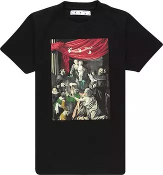 Футболка Off-White Caravaggio Painting Short-Sleeve Slim Tee 'Black', черный