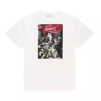 Футболка Off-White Caravaggio Painting Short-Sleeve Over Tee 'White/Black', белый