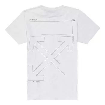 Футболка Off-White Crew Neck Pullovers Street Style Cotton Short Sleeves, белый