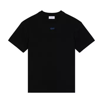 Футболка Off-White Embroidered Pink Flower Arrow Tee, черный