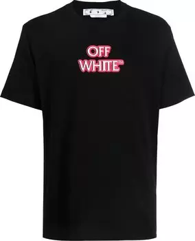Футболка Off-White Emotion Neon Slim Short-Sleeve Tee 'Black/Pink', черный