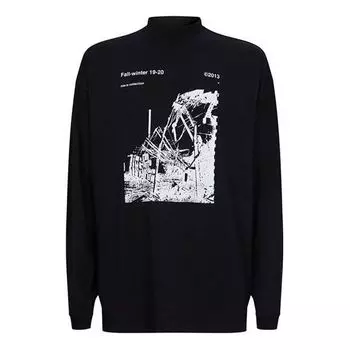 Футболка Off-White Factory Mock Neck T-Shirt 'Black', черный
