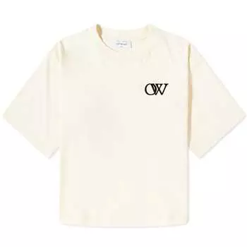 Футболка Off-white Flock Ow Logo Basic, бежевый